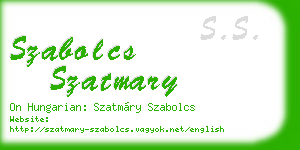 szabolcs szatmary business card